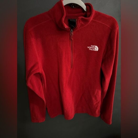 The Northface Men's Quarter Zip Pullover Fleece Size Small Red - Picture 3 of 6